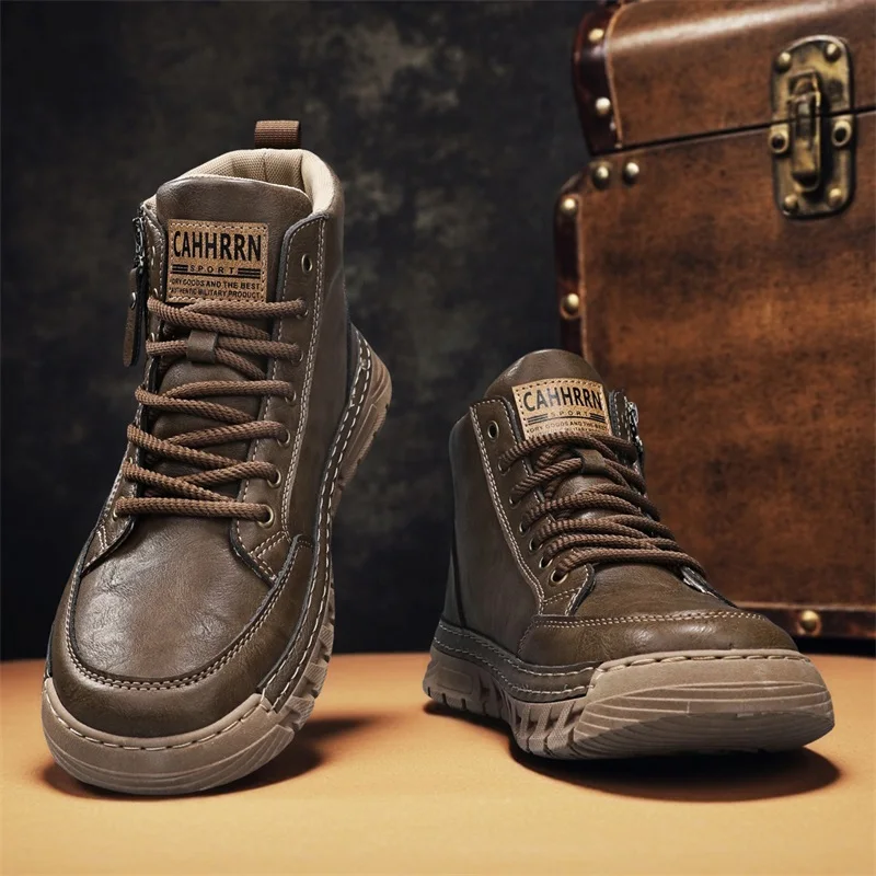 Men's High Top Boots Spring Summer Autumn Fashionable Motorcycle Workwear Shoes British Style Retro Casual Leather Shoes
Men's High Top Boots Spring Summer Autumn Fashionable Motorcycle Workwear Shoes British Style Retro Casual Leather Shoes