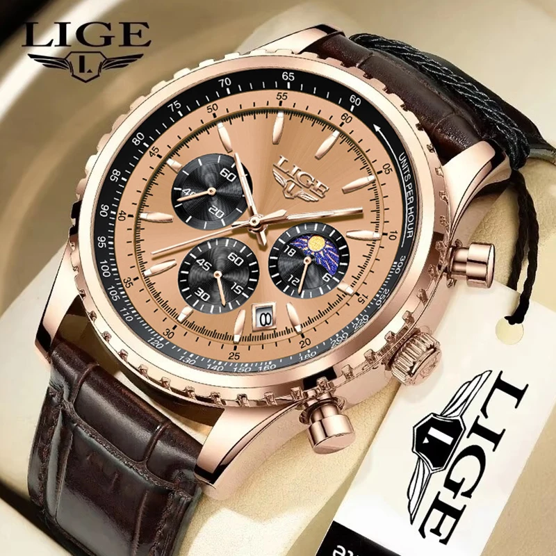 LIGE Fashion Leather Watches For Men Military Waterproof Chronograph Watch Men Casual Business Luminous Quartz Man Wristwatch
LIGE Fashion Leather Watches For Men Military Waterproof Chronograph Watch Men Casual Business Luminous Quartz Man Wristwatch