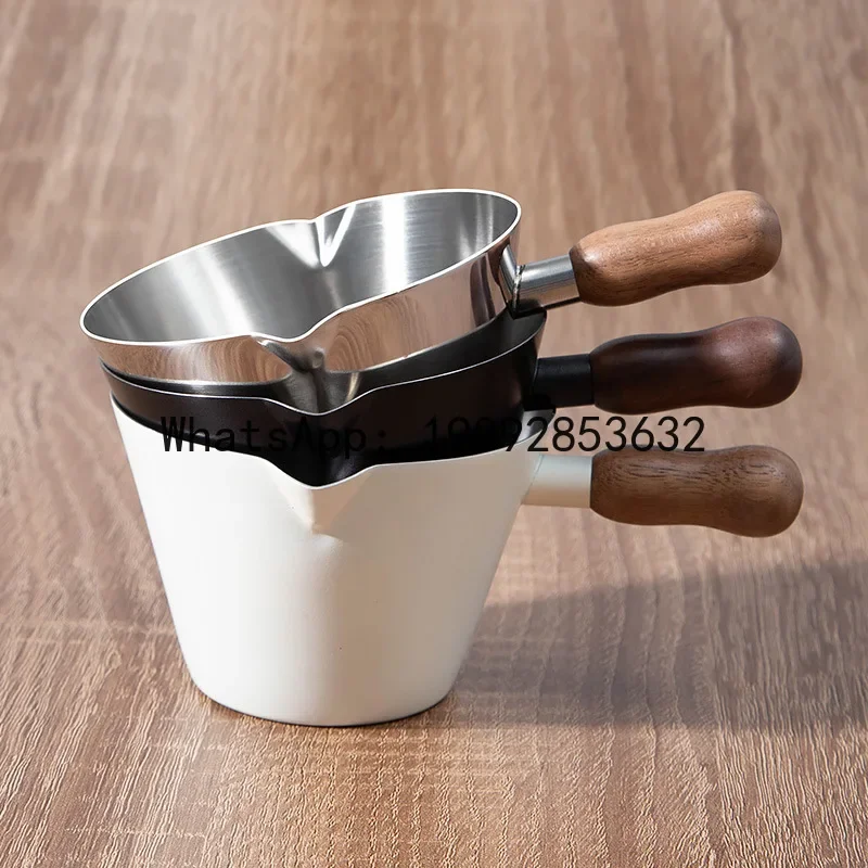A5.14 Walnut handle stainless steel measuring cup with handle and scale - espresso cup, milk jug, coffee measuring cup
A5.14 Walnut handle stainless steel measuring cup with handle and scale - espresso cup, milk jug, coffee measuring cup