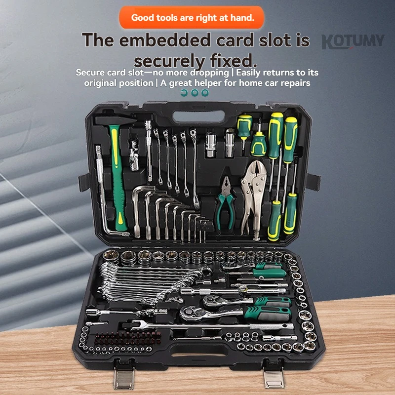 142 Pieces Automotive Mechanic Tool Kit Ratchet Socket Pliers Screwdriver Dual Purpose Wrench Portable Toolbox
142 Pieces Automotive Mechanic Tool Kit Ratchet Socket Pliers Screwdriver Dual Purpose Wrench Portable Toolbox