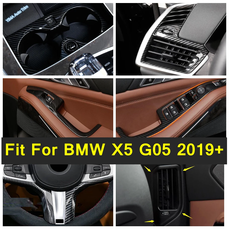Carbon Fiber Look Interior Refit Kit Window Lift Button / Cup Holder / Steering Wheel Cover Trim Fit For BMW X5 G05 2019 - 2022
Carbon Fiber Look Interior Refit Kit Window Lift Button / Cup Holder / Steering Wheel Cover Trim Fit For BMW X5 G05 2019 - 2022