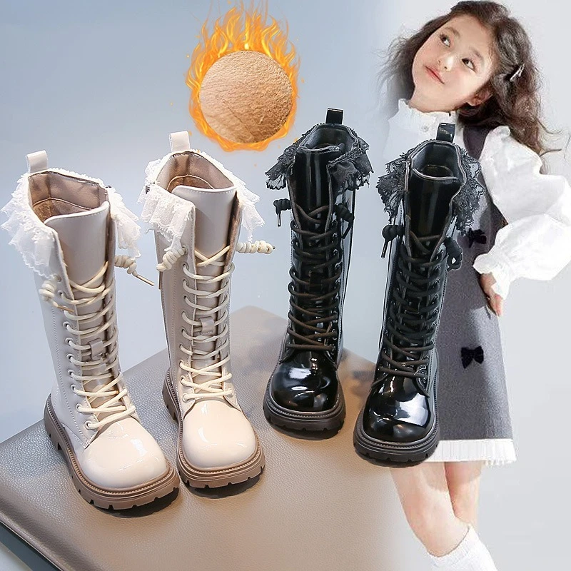 Girls Leather Boots Round Toes Capped Soft Bottom Kids Moccasins Versatile 2025 Autumn Winter Children High Boots Non-slip Sweet
Girls Leather Boots Round Toes Capped Soft Bottom Kids Moccasins Versatile 2025 Autumn Winter Children High Boots Non-slip Sweet