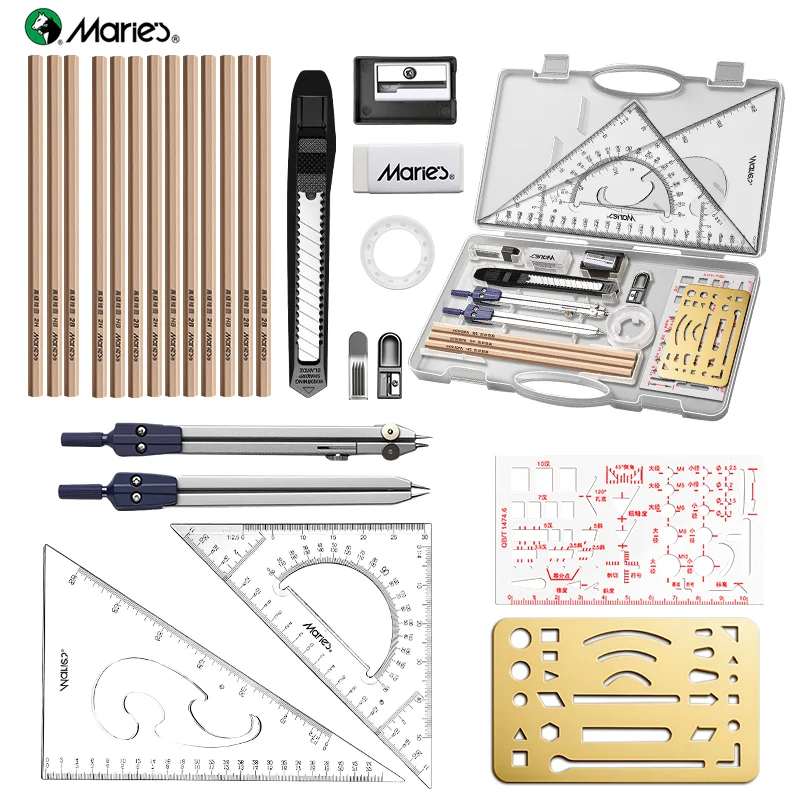 Профессиональный набор геометрии Marie, математический набор из 29 предметов с коробкой для хранения для художников, чертежей, проектирования, инженерных работ
Профессиональный набор геометрии Marie, математический набор из 29 предметов с коробкой для хранения для художников, чертежей, проектирования, инженерных работ