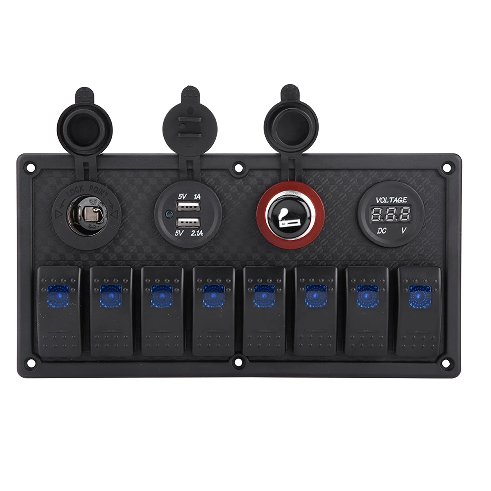 Car Switches Panel 12V 24V 8 Gang Car Boat LED Rocker Switch Control Panel Dual USB Voltmeter Cigarette Lighter
Car Switches Panel 12V 24V 8 Gang Car Boat LED Rocker Switch Control Panel Dual USB Voltmeter Cigarette Lighter