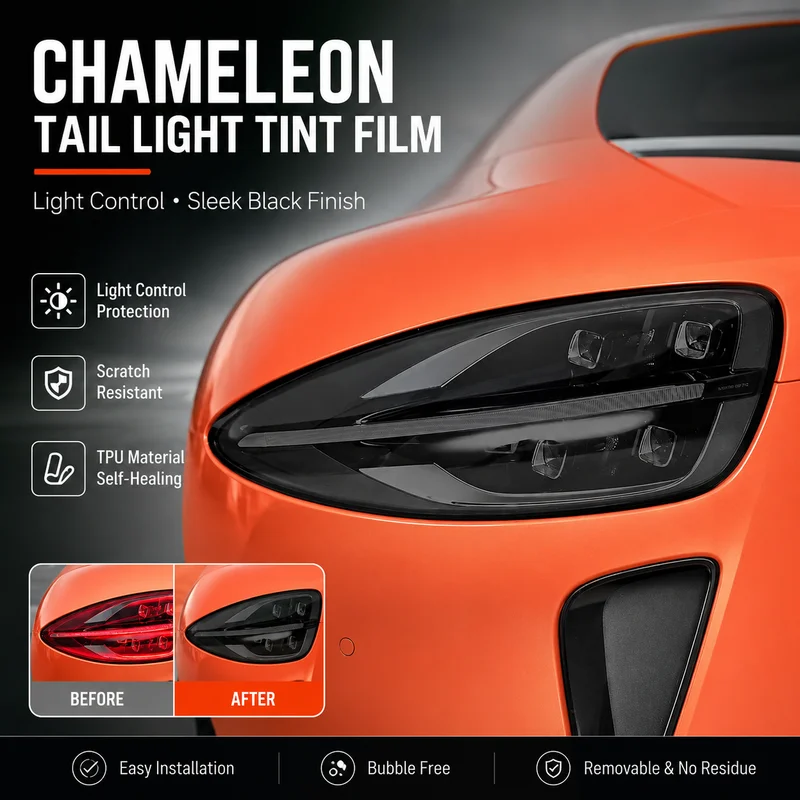 TPU Light Control Chameleon Tail Light Tint Film For Car Accessories Easy Installation Black, Replacement Parts
TPU Light Control Chameleon Tail Light Tint Film For Car Accessories Easy Installation Black, Replacement Parts