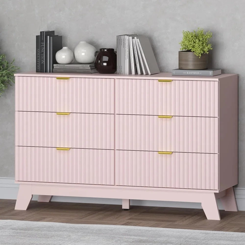 Fluted 6 Drawer Dresser, 47.2" Wide Modern Boho Chest of Drawers, Wooden Storage Dresser TV Stand for Bedroom, Living Room, Clos
Fluted 6 Drawer Dresser, 47.2" Wide Modern Boho Chest of Drawers, Wooden Storage Dresser TV Stand for Bedroom, Living Room, Clos