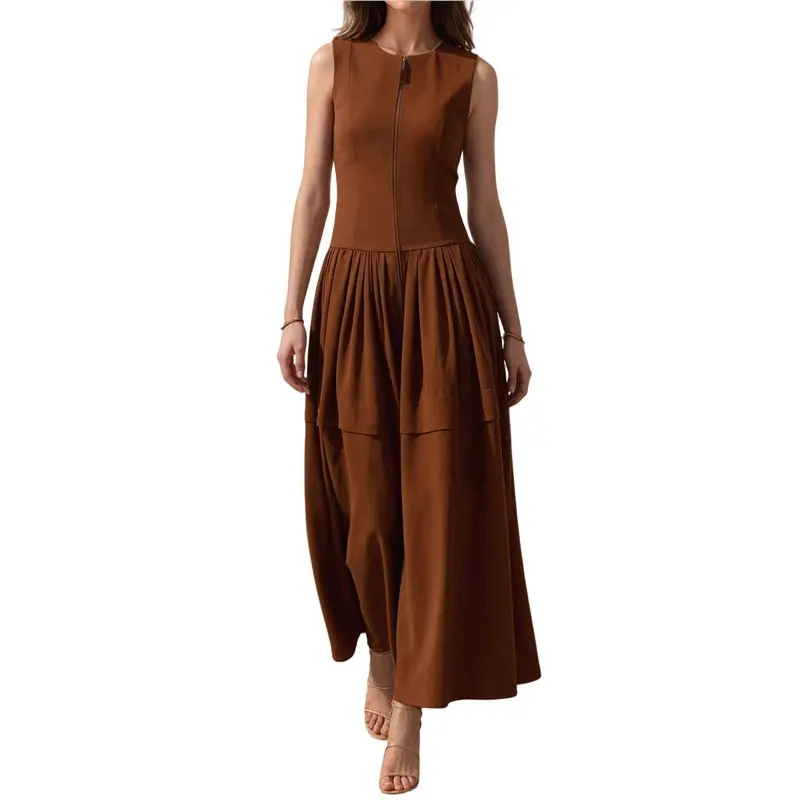NEW-Women Sleeveless Midi Dress Casual V Neck Zip Front Smocked Shirt Dress
NEW-Women Sleeveless Midi Dress Casual V Neck Zip Front Smocked Shirt Dress