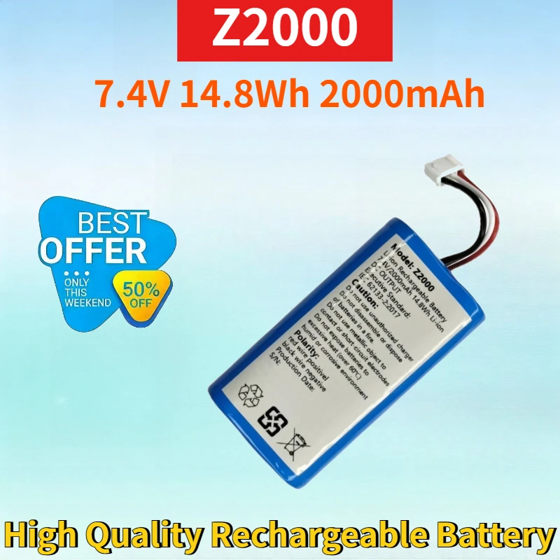 New Z2000 7.4V 14.8Wh 2000mAh Lithium-ion Rechargeable Battery Pack for Microcomputer Laser Dust Analyzer High Quality Battery
New Z2000 7.4V 14.8Wh 2000mAh Lithium-ion Rechargeable Battery Pack for Microcomputer Laser Dust Analyzer High Quality Battery
