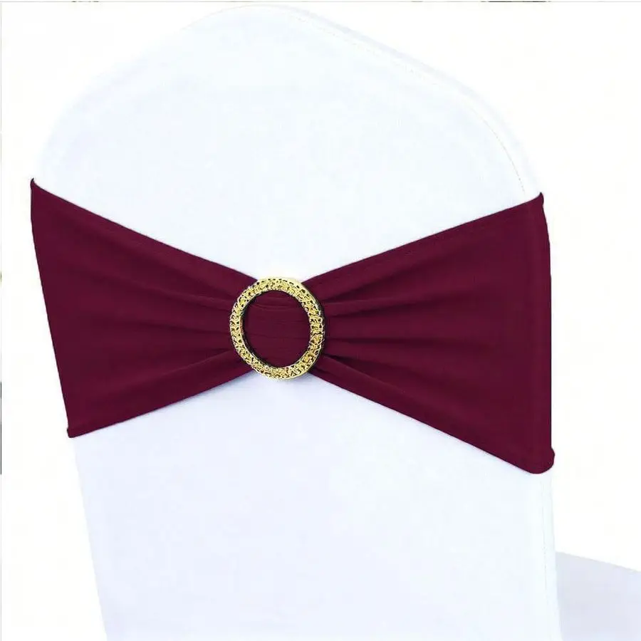 Burgundy Chair Sashes 50 Pack with Gold Buckle Slider, Spandex Wine Red Chair Bands Bows for Folding Chairs Wedding Party Banque
Burgundy Chair Sashes 50 Pack with Gold Buckle Slider, Spandex Wine Red Chair Bands Bows for Folding Chairs Wedding Party Banque