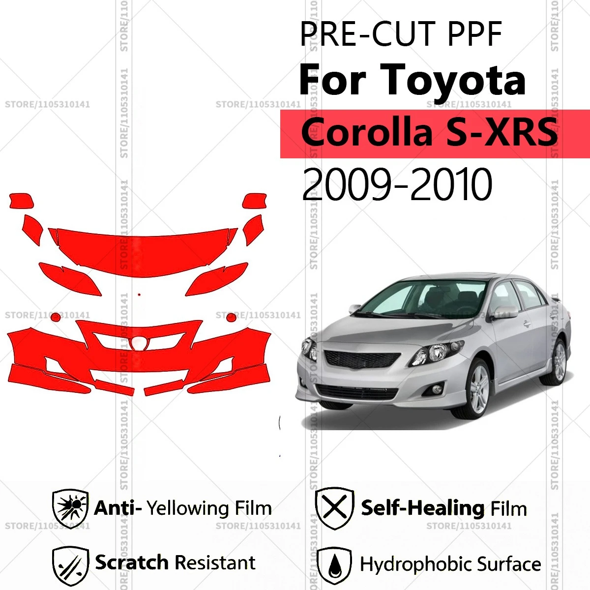Предварительно нарезанная защитная пленка PPF, прозрачная автомобильная пленка, профессиональный комплект PPF для передней части автомобиля Toyota Corolla S-XRS 2009-2010
Предварительно нарезанная защитная пленка PPF, прозрачная автомобильная пленка, профессиональный комплект PPF для передней части автомобиля Toyota Corolla S-XRS 2009-2010