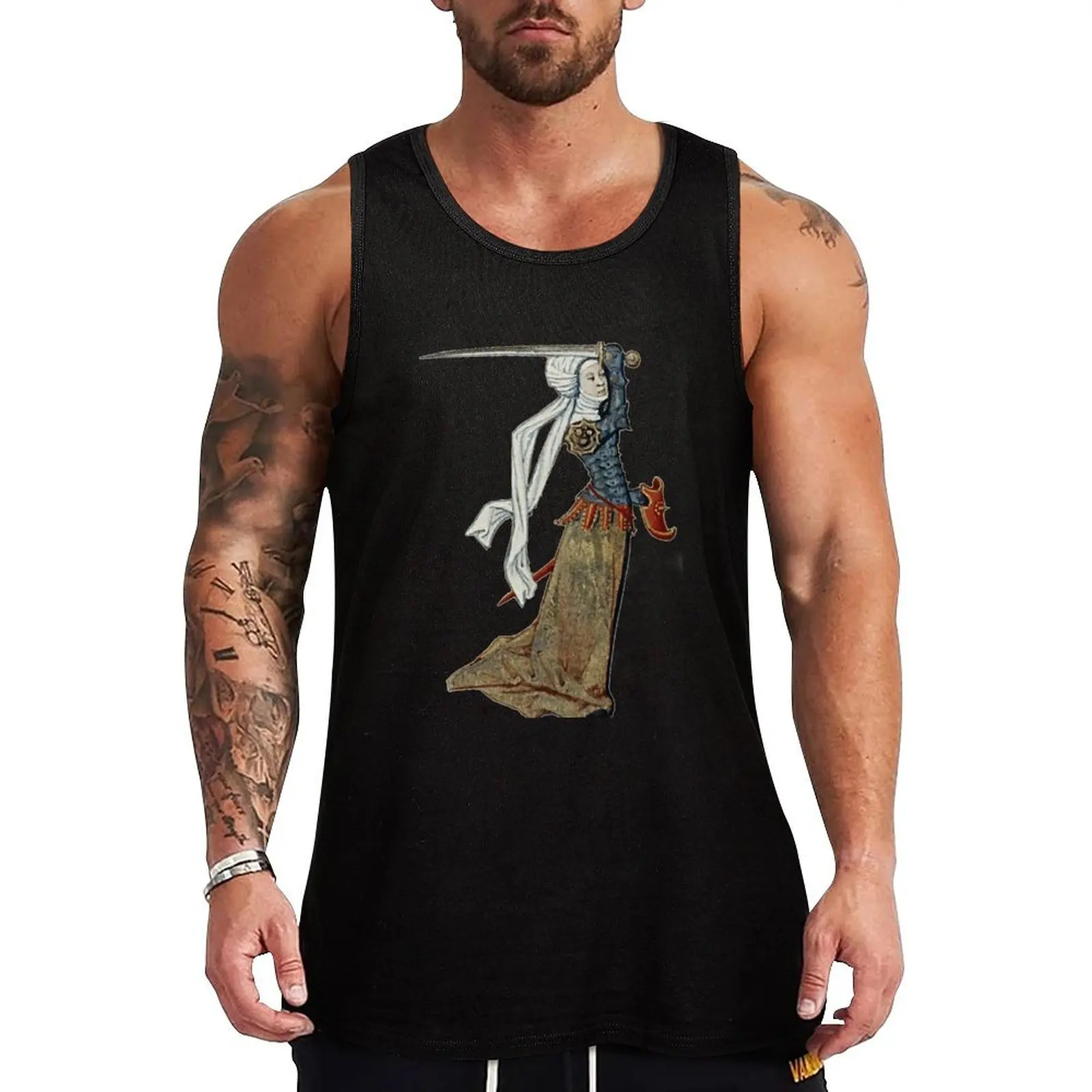 Medieval Warrior Woman with Sword & Buckler Tank Top Vest male gym t shirt men sleeveless
Medieval Warrior Woman with Sword & Buckler Tank Top Vest male gym t shirt men sleeveless