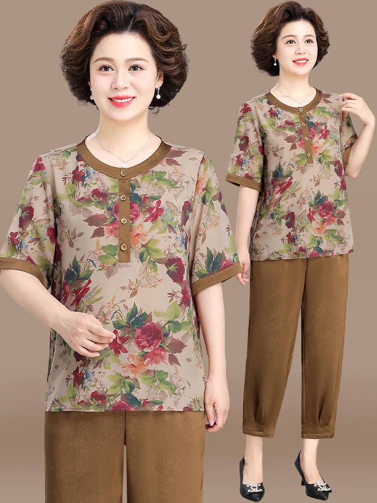 Ladies Cotton Linen ort Sve Floral Print Summer Outfit Large Size T-irt And Pants Set Comfortable Loose Fit Faion fo...
Ladies Cotton Linen ort Sve Floral Print Summer Outfit Large Size T-irt And Pants Set Comfortable Loose Fit Faion fo...