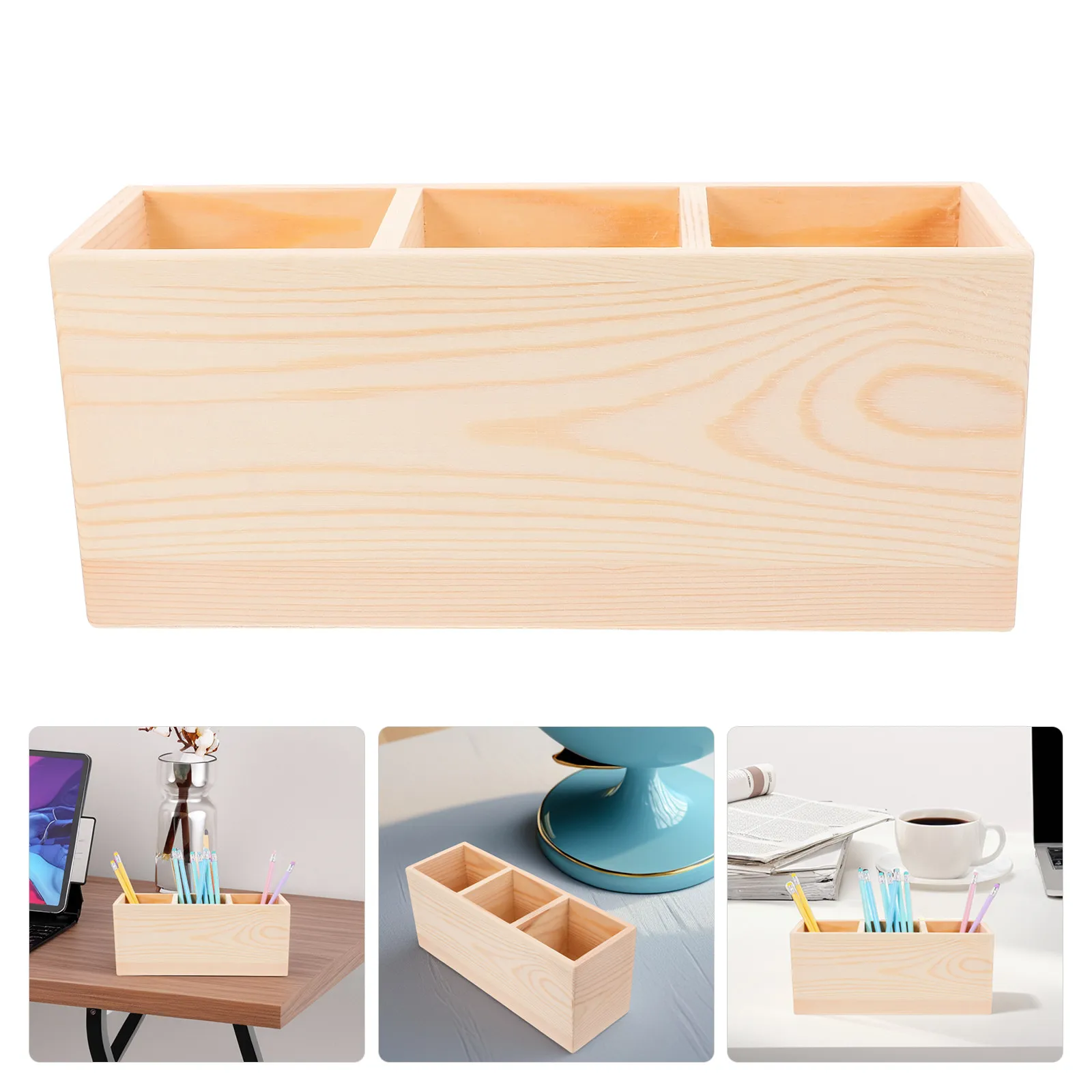 Wood Desk Organizer 3 Compartments Wooden Pencil Holder Makeup Brush Organizer Remote Control Holder Rustic Storage Box
Wood Desk Organizer 3 Compartments Wooden Pencil Holder Makeup Brush Organizer Remote Control Holder Rustic Storage Box