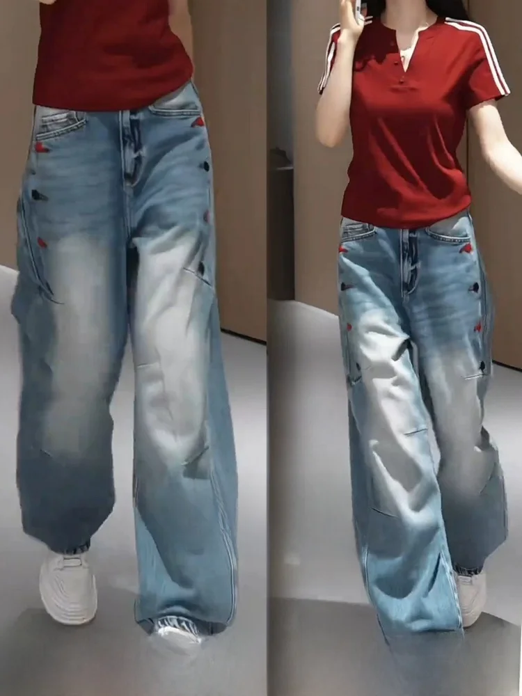 High Waist Slimming Wide Leg Jeans Women's Thin Blade Design Casual Pants Korean Style Straight Tube Trousers Commute Wear
High Waist Slimming Wide Leg Jeans Women's Thin Blade Design Casual Pants Korean Style Straight Tube Trousers Commute Wear
