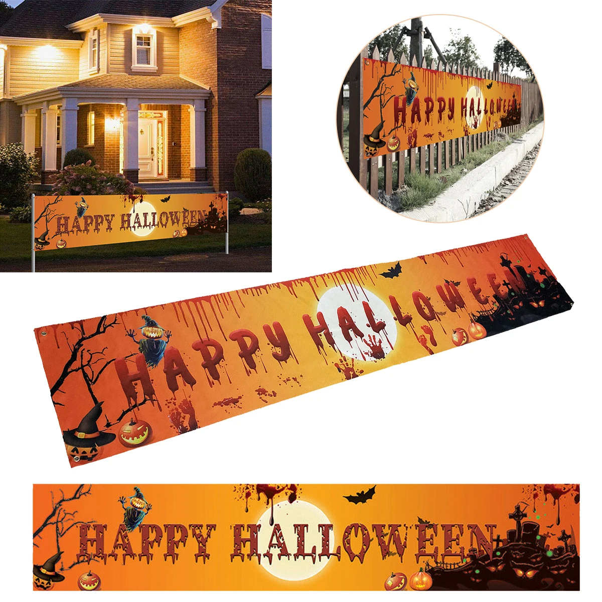 250cm Happy Hallowmas Banner Long Hanging Halloween Banner with Pumpkin Decor for Yard Indoor Outdoor
250cm Happy Hallowmas Banner Long Hanging Halloween Banner with Pumpkin Decor for Yard Indoor Outdoor