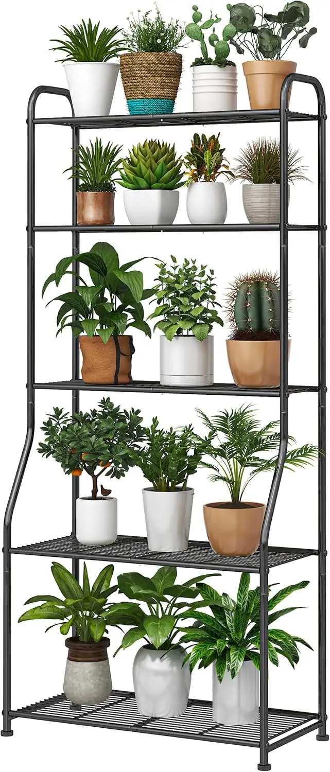 5-Tier Metal Plant Stand for Indoor Outdoor Use, Waterproof Black Shelf for Living Room Bathroom Balcony Garden
5-Tier Metal Plant Stand for Indoor Outdoor Use, Waterproof Black Shelf for Living Room Bathroom Balcony Garden