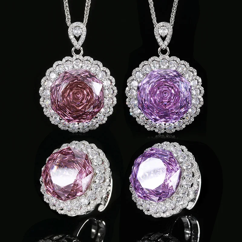 Glamorous Purple Round Crystal Jewelry Elegant Fashion Women's Adjustable Ring Macrame Necklace for Party Wedding Accessories
Glamorous Purple Round Crystal Jewelry Elegant Fashion Women's Adjustable Ring Macrame Necklace for Party Wedding Accessories