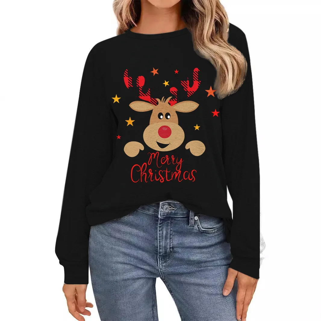 Spring and Autumn New European and American Women's Hoodie Christmas Series 3D Printed Long Sleeve Round Neck Women's T-shirt
Spring and Autumn New European and American Women's Hoodie Christmas Series 3D Printed Long Sleeve Round Neck Women's T-shirt