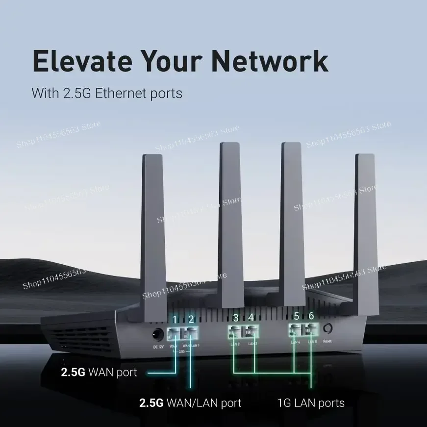 GL-MT6000 OpenWrt WiFi 6 Router – 8‑Stream, Dual 2.5GbE Ports
GL-MT6000 OpenWrt WiFi 6 Router – 8‑Stream, Dual 2.5GbE Ports