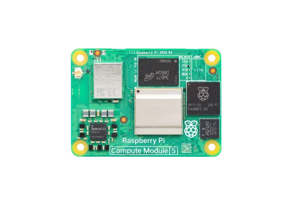 NewOfficial Raspberry Pi Compute Module 5-4GB RAM, 32GB EMMC, 2.4/5.0GHz Wi-Fi Bluetooth 5.0 (CM5104032) Package Linux OS