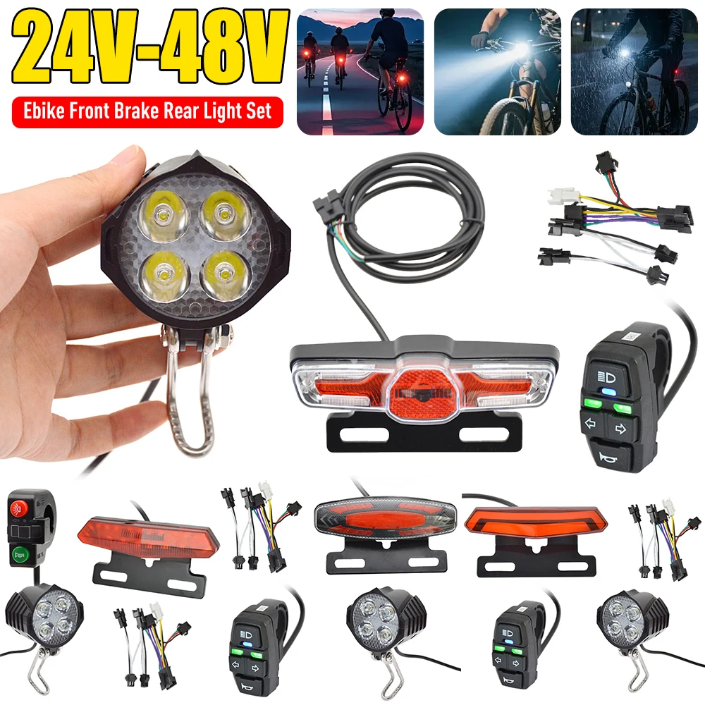 24-48V LED Electric Scooter Front Brake Rear Light Set Ebike Tail Light Horn Headlight Switch Electric Bicycle Accessories
24-48V LED Electric Scooter Front Brake Rear Light Set Ebike Tail Light Horn Headlight Switch Electric Bicycle Accessories