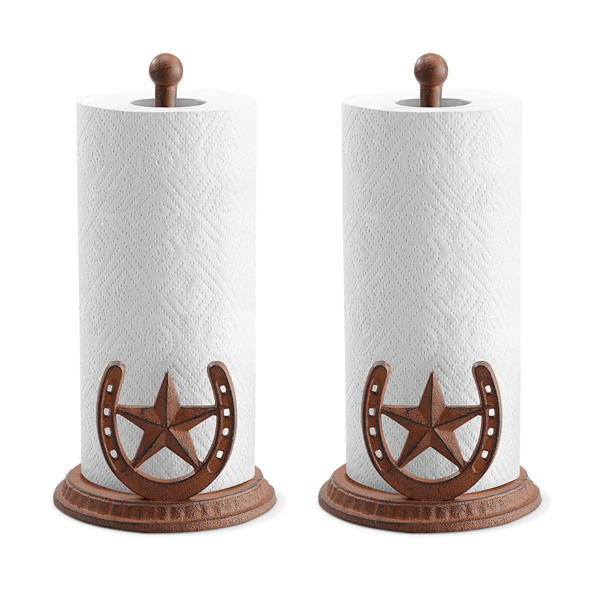 Rustic Cast Iron Paper Towel Holder With Lone Star And Horseshoe Design Set Of 2
Rustic Cast Iron Paper Towel Holder With Lone Star And Horseshoe Design Set Of 2