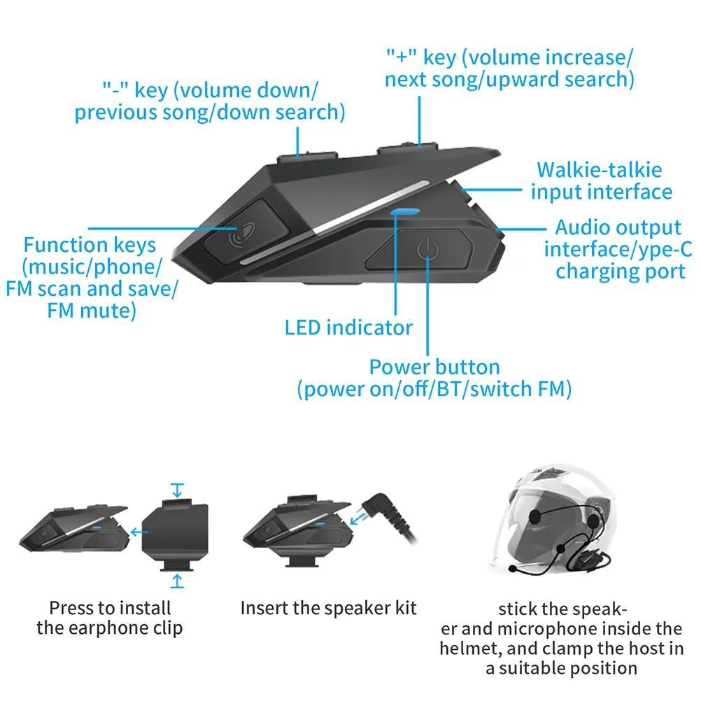 Earphone Motorcycle Headset Waterproof Wireless Sports Riding Earphone Durable Lightweight Portable HandsFree
Earphone Motorcycle Headset Waterproof Wireless Sports Riding Earphone Durable Lightweight Portable HandsFree
