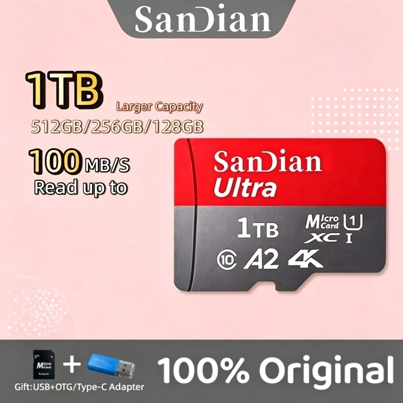 New Original High Speed Memory Card 128GB 256GB Class 10 Micro TF SD Card 1TB SD Memory Card For Camera Phones tablets
New Original High Speed Memory Card 128GB 256GB Class 10 Micro TF SD Card 1TB SD Memory Card For Camera Phones tablets