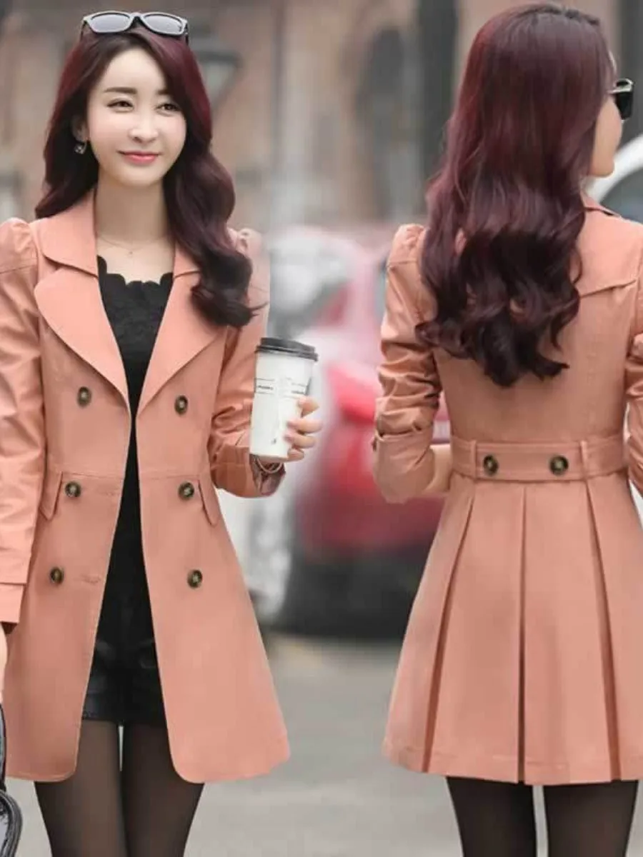 Spring Autumn Women's Slim Fit Long Sleeve Double Breasted Windbreaker Jacket Coat Multi Piece Set Fashionable Outerwear
Spring Autumn Women's Slim Fit Long Sleeve Double Breasted Windbreaker Jacket Coat Multi Piece Set Fashionable Outerwear