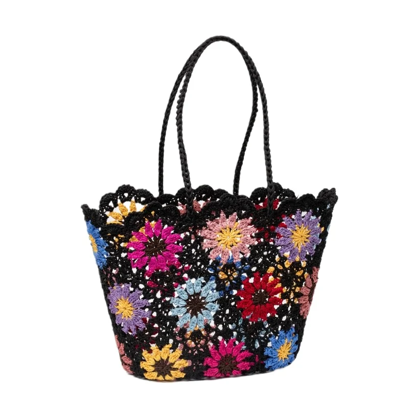 Summer Hand-woven Knitting Crochet Tote Bag Fashion Flower Hollow Weaving Large-capacity Tote Bag Designer Female Shoulder Bag
Summer Hand-woven Knitting Crochet Tote Bag Fashion Flower Hollow Weaving Large-capacity Tote Bag Designer Female Shoulder Bag