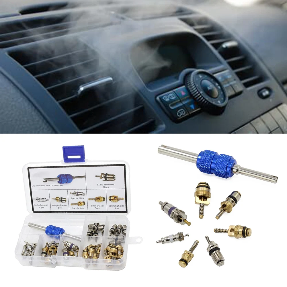 40PCS For R134a Valve Core Set with Removal Tool for Automotive AC Systems Including Cars Trucks and Motorcycles
40PCS For R134a Valve Core Set with Removal Tool for Automotive AC Systems Including Cars Trucks and Motorcycles