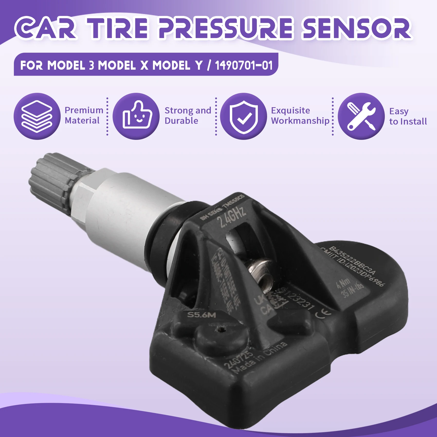 Bluetooth Tire Pressure Sensor 1490701-01 Tire Pressure Sensor For Tesla Model3 Modex Modey-AU62
Bluetooth Tire Pressure Sensor 1490701-01 Tire Pressure Sensor For Tesla Model3 Modex Modey-AU62