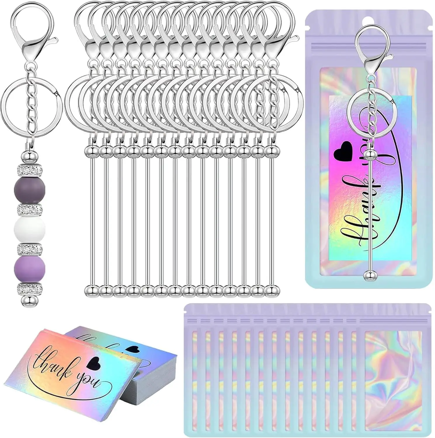 30/60/120 Pcs Beadable Keychain Bars Bulk Blank Creative Keychains for Purse Women Men
30/60/120 Pcs Beadable Keychain Bars Bulk Blank Creative Keychains for Purse Women Men