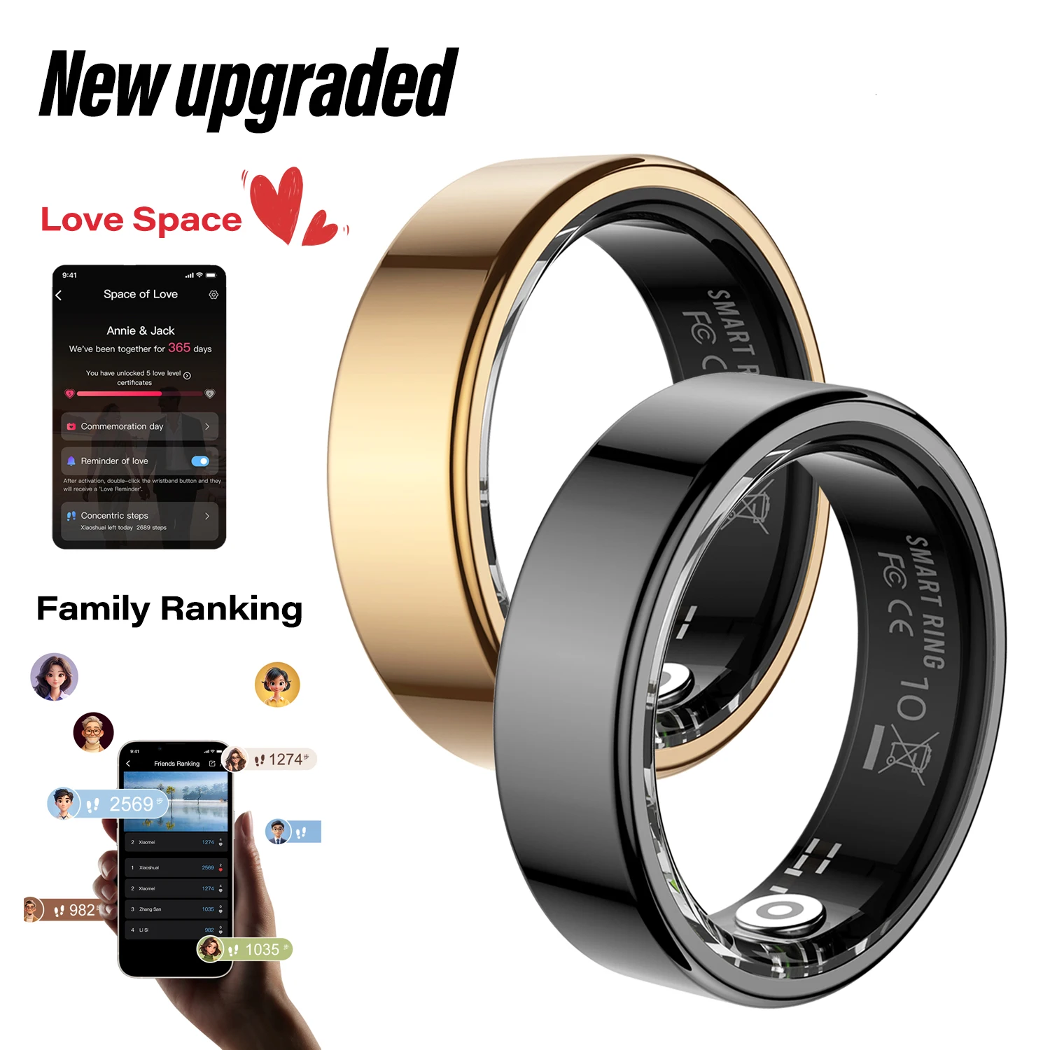 R02S Smart Ring with Charging Case AI Health Analysis Heart Rate Sleep Monitoring Gesture Control Multi Sport Modes Smart Ring
R02S Smart Ring with Charging Case AI Health Analysis Heart Rate Sleep Monitoring Gesture Control Multi Sport Modes Smart Ring