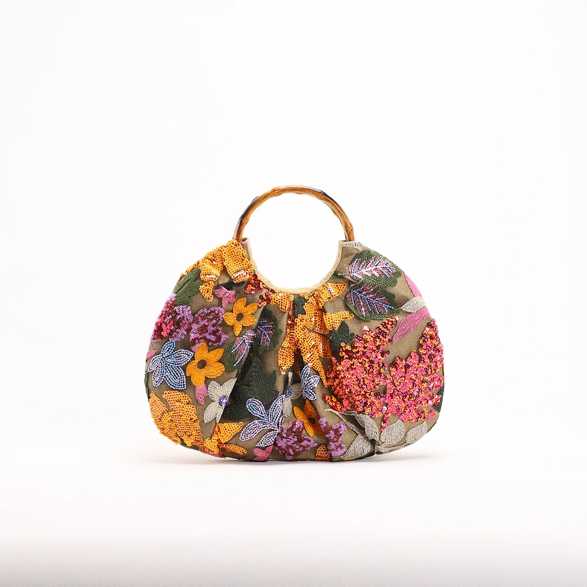 2025 Wind Bamboo Handbag Colorful Sequined Mesh Spliced Flower Pattern Linen Base Fabric Seaside Vacation Bag
2025 Wind Bamboo Handbag Colorful Sequined Mesh Spliced Flower Pattern Linen Base Fabric Seaside Vacation Bag