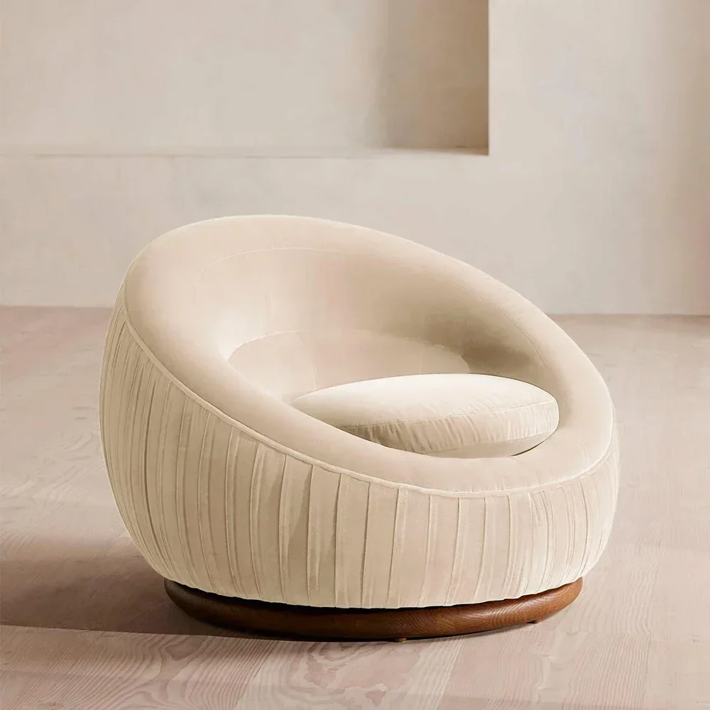 -Nordic simple fabric rotating eggshell chair French medieval round net celebrity sofa chair designer personality leisure chair
-Nordic simple fabric rotating eggshell chair French medieval round net celebrity sofa chair designer personality leisure chair