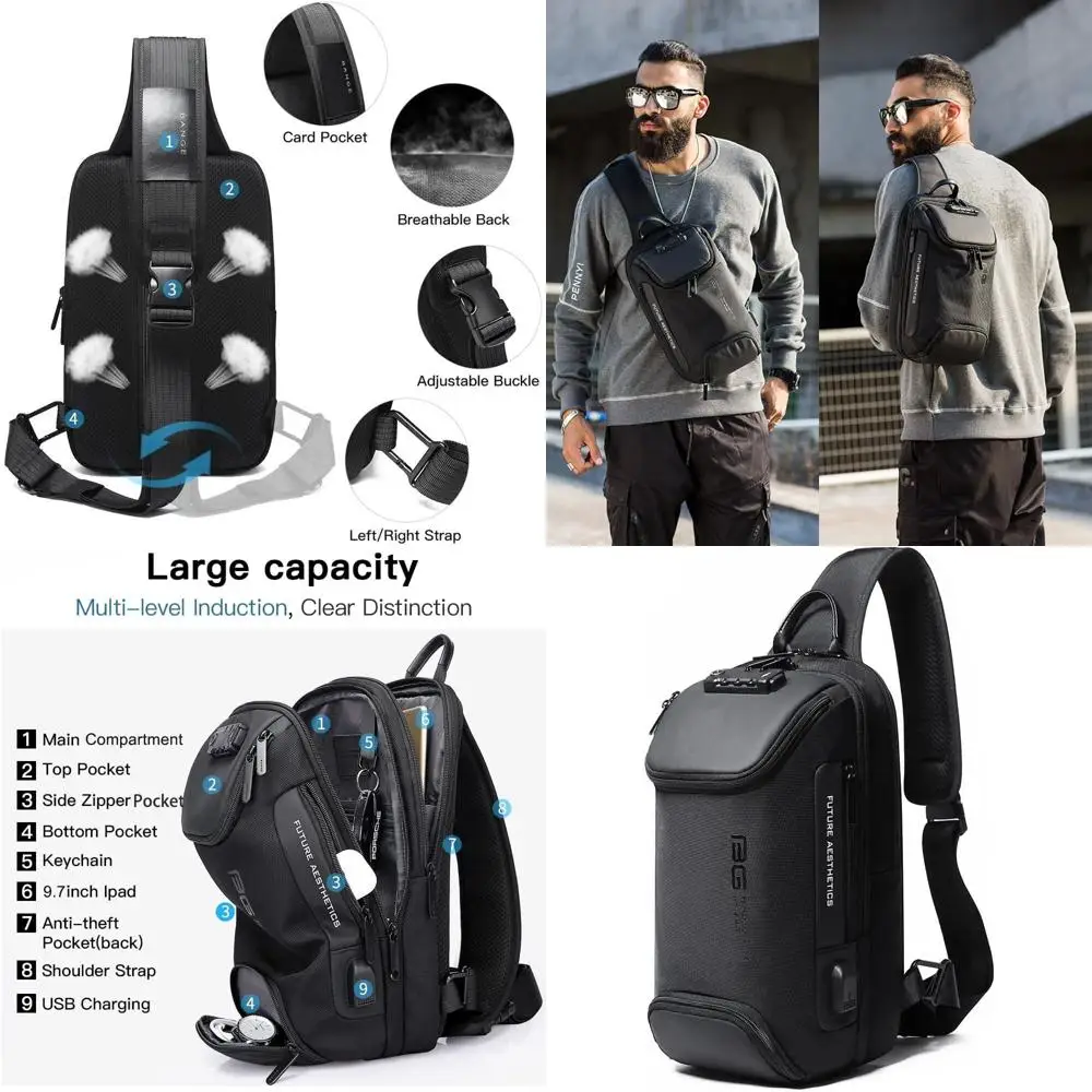 Рюкзак-слинг с USB-портом, унисекс, для мужчин и женщин
Рюкзак-слинг с USB-портом, унисекс, для мужчин и женщин