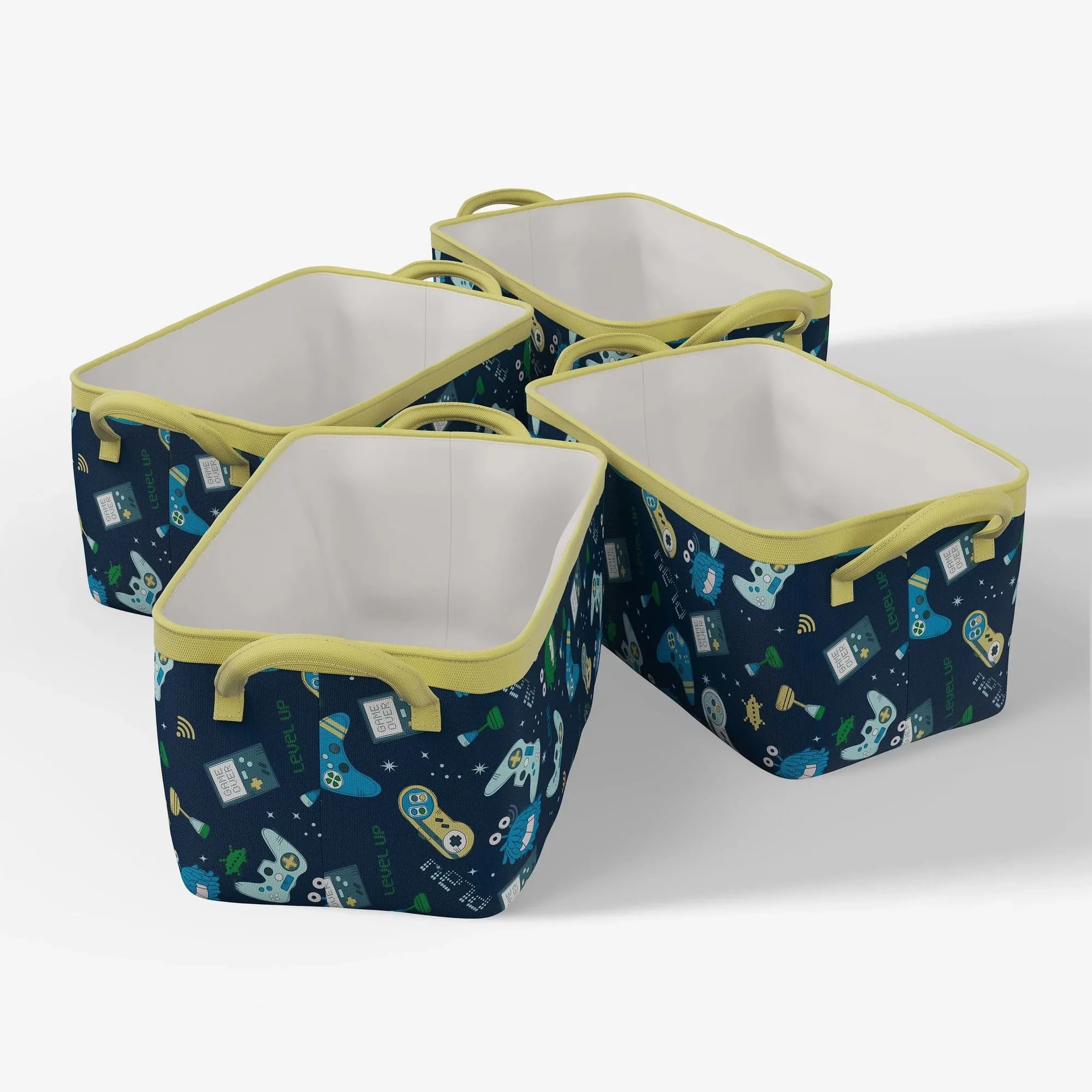 Medium Gamer Canvas Storage Baskets with Handles, 4-Pack, Printed Organizer for Toys, Clothes, Bedroom, Playroom
Medium Gamer Canvas Storage Baskets with Handles, 4-Pack, Printed Organizer for Toys, Clothes, Bedroom, Playroom