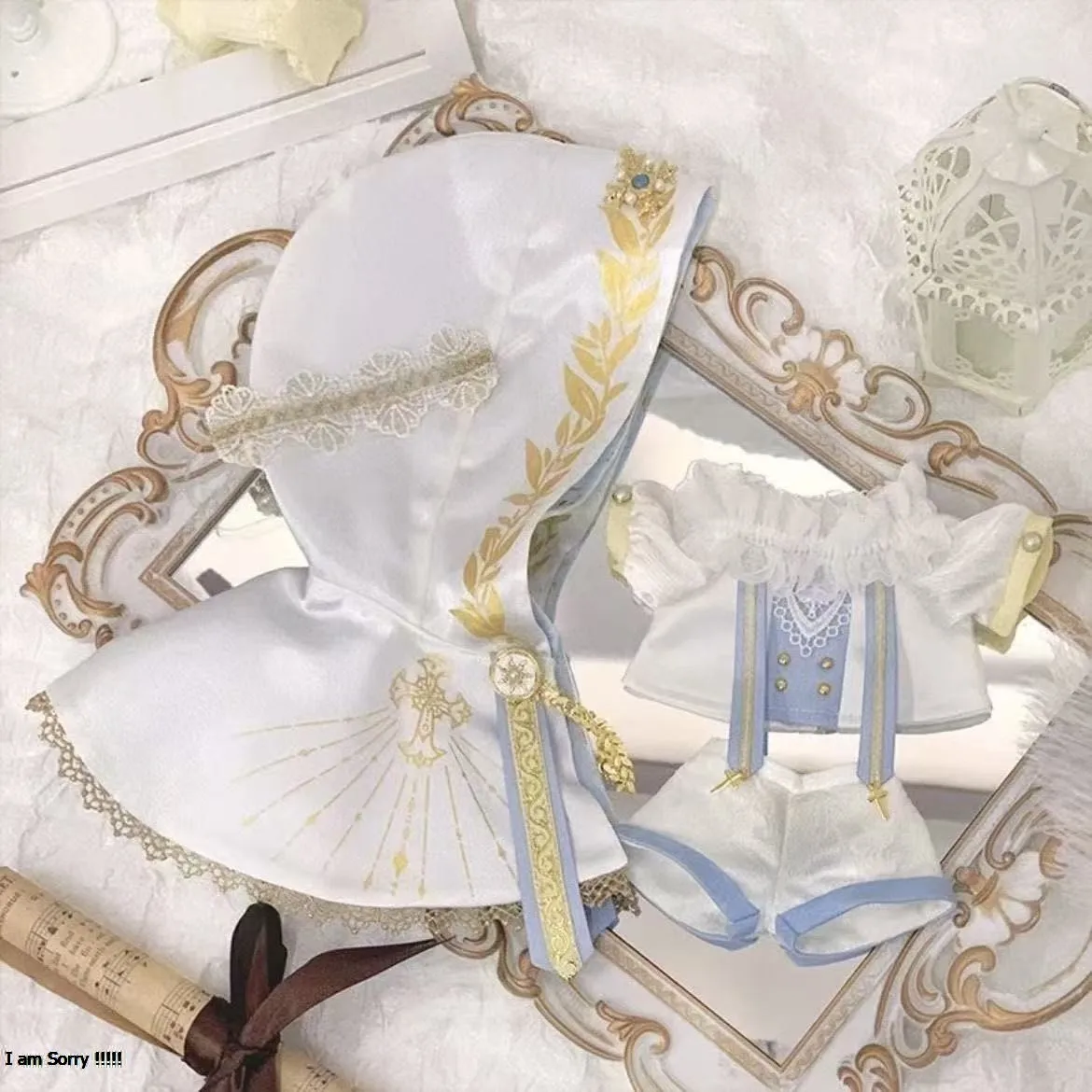 20cm 1/6 Scale Cotton Doll Clothes Holy Theme Prophet Holy Metaphor Set Costume Cute Light Blue And Gold Outfit
20cm 1/6 Scale Cotton Doll Clothes Holy Theme Prophet Holy Metaphor Set Costume Cute Light Blue And Gold Outfit