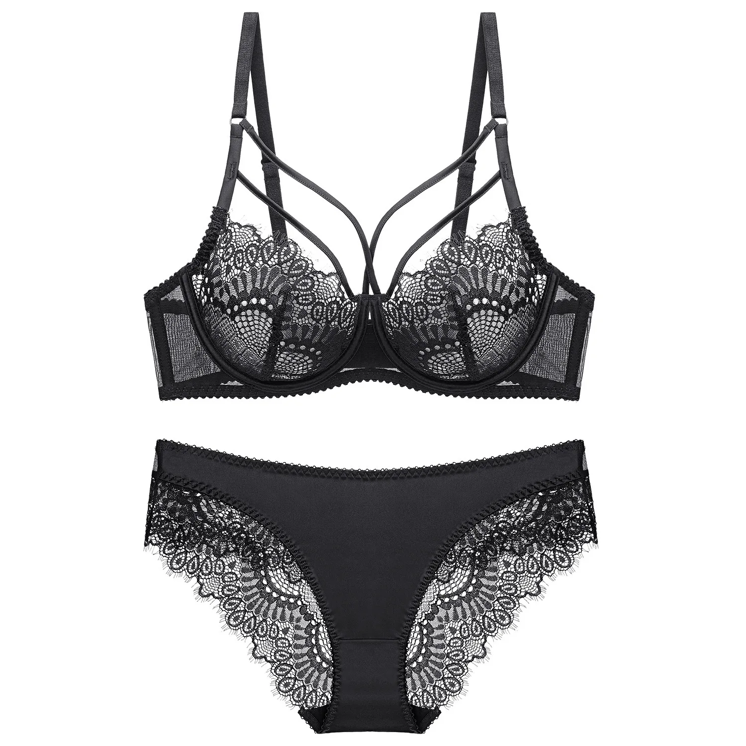 Ultra-Thin Transparent Lace Bra Push up Anti-Sagging Small Chest Illusion Sexy Women's Underwear Set Full Coverage Straps
Ultra-Thin Transparent Lace Bra Push up Anti-Sagging Small Chest Illusion Sexy Women's Underwear Set Full Coverage Straps