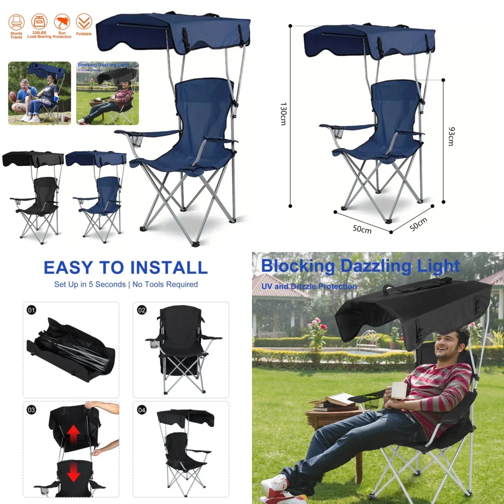 camping chairFolding Camping Chair with Canopy Sun Shade Portable Beach Chair Lightweight Foldable Outdoor Chair for Travel
camping chairFolding Camping Chair with Canopy Sun Shade Portable Beach Chair Lightweight Foldable Outdoor Chair for Travel