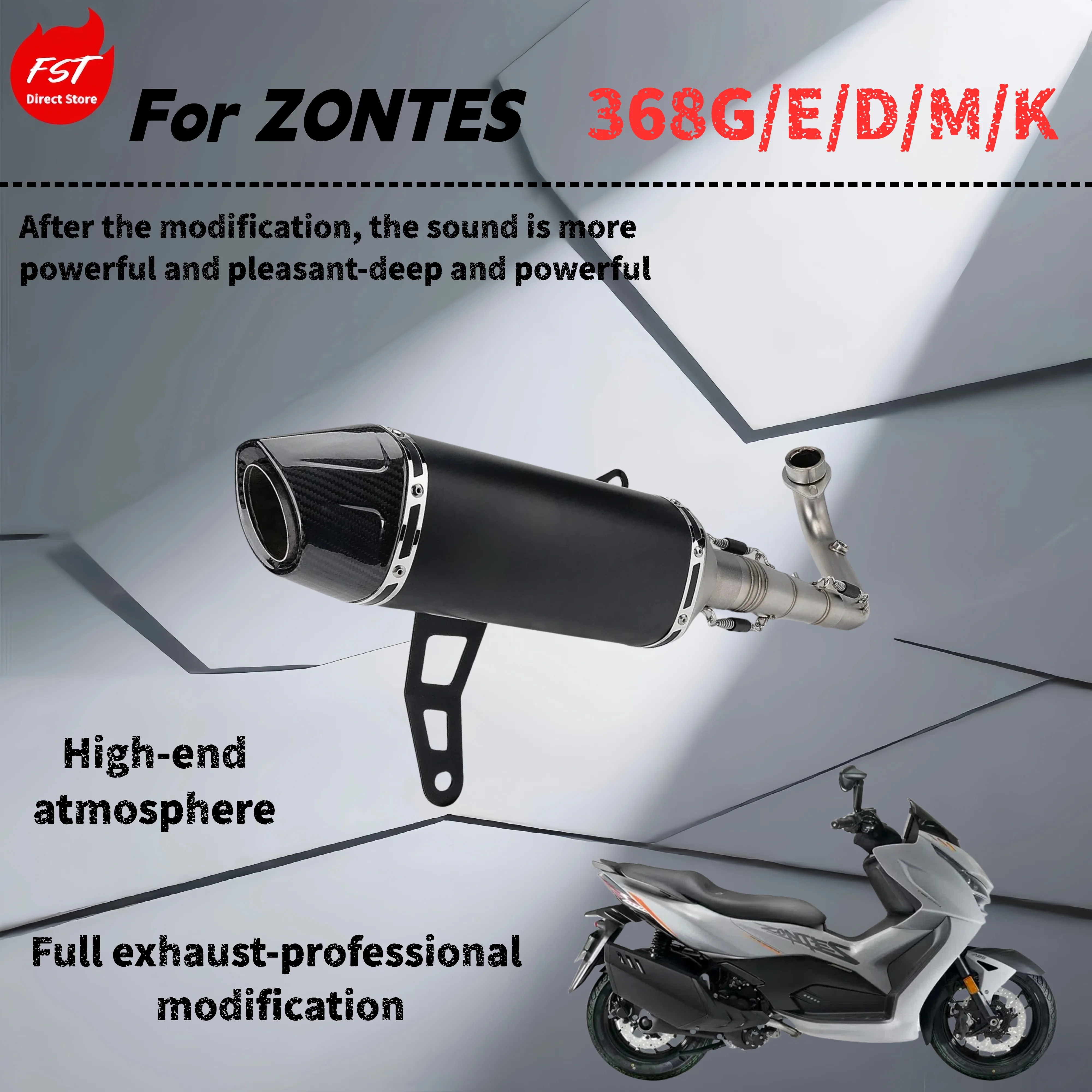 For ZONTES 368G/E/D/M/K - Modified mid-tail exhaust pipe - deep, rich and powerful sound
For ZONTES 368G/E/D/M/K - Modified mid-tail exhaust pipe - deep, rich and powerful sound