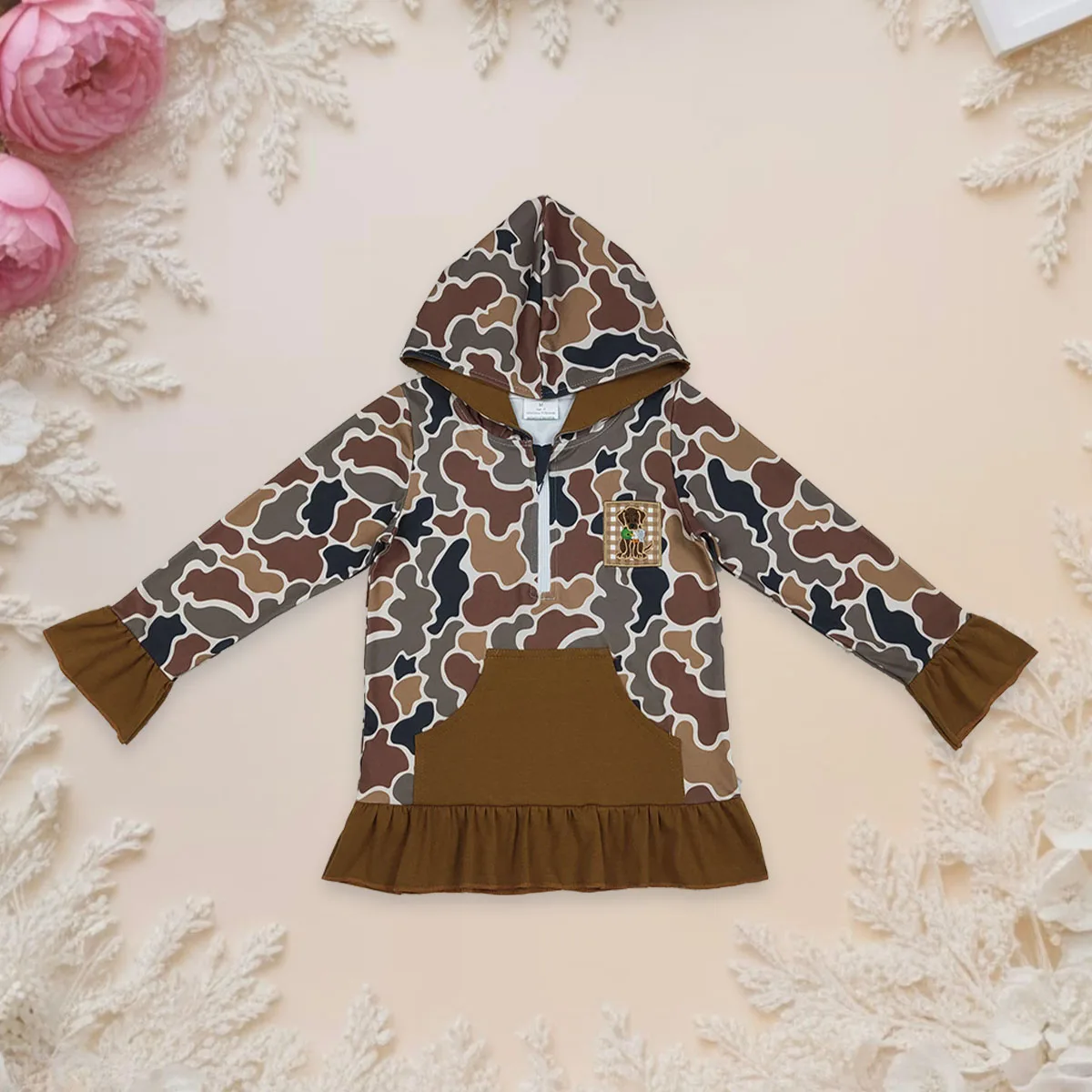 Kids Camo Hoodies Tops Baby Girl Long Sleeve Embroidery Dog Ducks Zipper Pocket Hunting Clothes Toddler Sweashirts Wholesale
Kids Camo Hoodies Tops Baby Girl Long Sleeve Embroidery Dog Ducks Zipper Pocket Hunting Clothes Toddler Sweashirts Wholesale