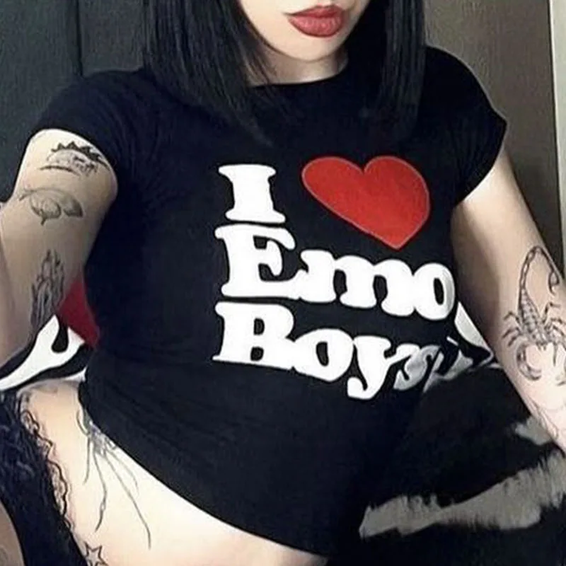 Сексуальная Женская футболка в стиле Харадзюку Y2K с открытым пупком и надписью 
Сексуальная Женская футболка в стиле Харадзюку Y2K с открытым пупком и надписью