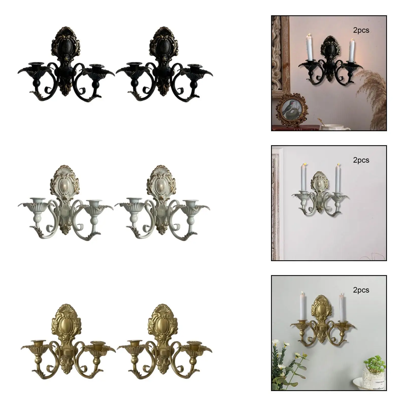 Rustic Wall Candle Sconces Vintage Iron Art Candlestick Holders for Dining Room Decor Centerpieces
Rustic Wall Candle Sconces Vintage Iron Art Candlestick Holders for Dining Room Decor Centerpieces