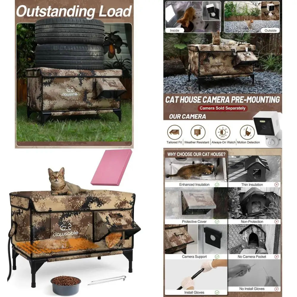 Insulated Outdoor Cat Shelter with Escape Door, Weatherproof for Winter Use, Elevated Feral Animal House
Insulated Outdoor Cat Shelter with Escape Door, Weatherproof for Winter Use, Elevated Feral Animal House