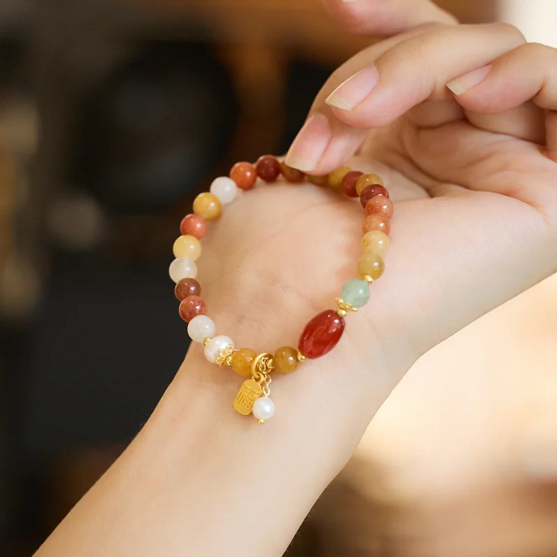Женский браслет из натурального золотого шелка Синьцзяна с жемчужными кисточками, новый китайский стиль, высококачественный нефритовый браслет, подарок лучшему другу
Женский браслет из натурального золотого шелка Синьцзяна с жемчужными кисточками, новый китайский стиль, высококачественный нефритовый браслет, подарок лучшему другу