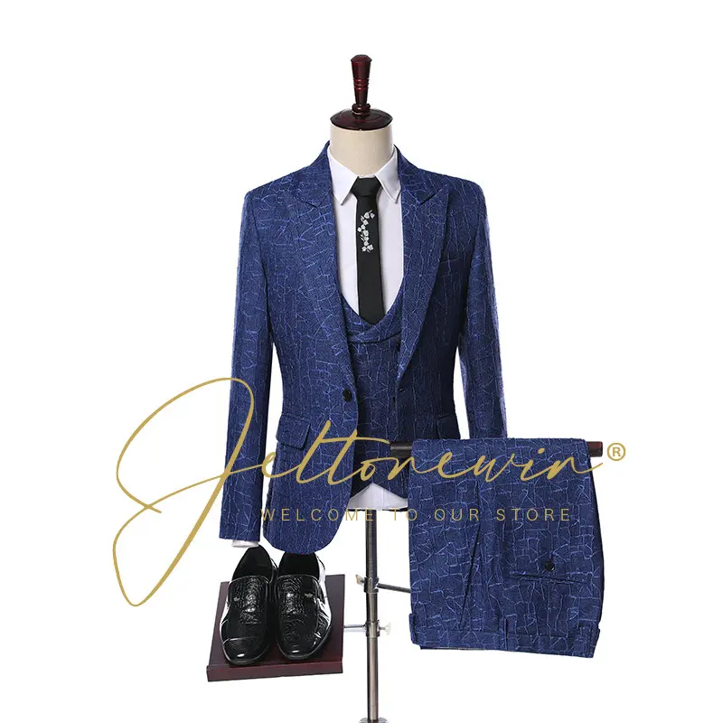 Suits For Men 2022 Latest Slim Fit 3 Piece Blue High Quality Fashion Formal Groom Wedding Suit Tuxedo Male Business Blazer Set
Suits For Men 2022 Latest Slim Fit 3 Piece Blue High Quality Fashion Formal Groom Wedding Suit Tuxedo Male Business Blazer Set