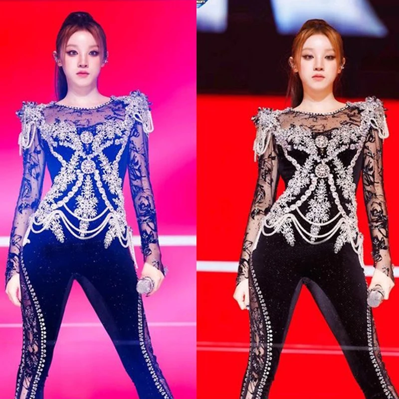 New Rhinestones Jumpsuit Women Sexy Gogo Dancer Costumes Group Kpop Outfits Jazz Clothing Stage Performance Clothes DW10076
New Rhinestones Jumpsuit Women Sexy Gogo Dancer Costumes Group Kpop Outfits Jazz Clothing Stage Performance Clothes DW10076