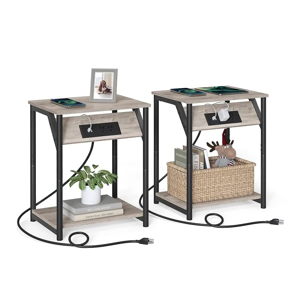 End Table With Charging Station, Set Of 2, Small Side Tables For Living Room, Bedroom, Nightstand With Outlets And Usb Ports,
End Table With Charging Station, Set Of 2, Small Side Tables For Living Room, Bedroom, Nightstand With Outlets And Usb Ports,